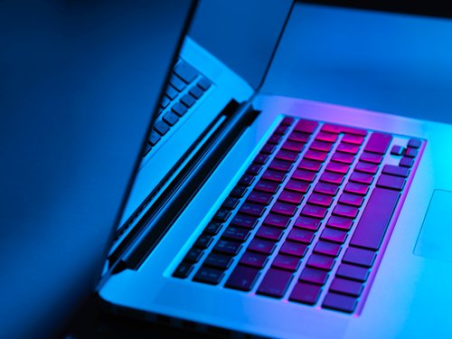Laptop viewed from side